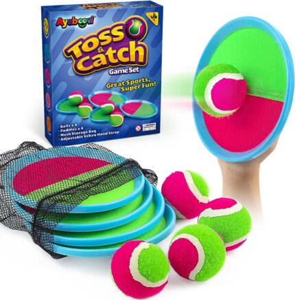 Ayeboovi Toss and Catch Ball Set Beach Toys Outdoor Games for Kids