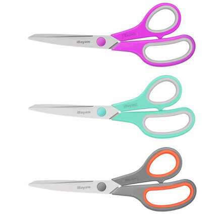 Scissors, iBayam 8" Multipurpose Scissors Bulk 3-Pack