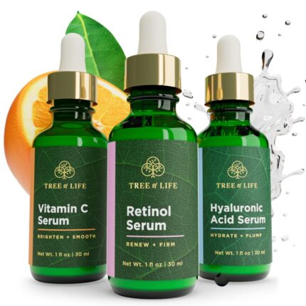Tree of Life Vitamin C Serum, Retinol Serum and Hyaluronic Acid Serum