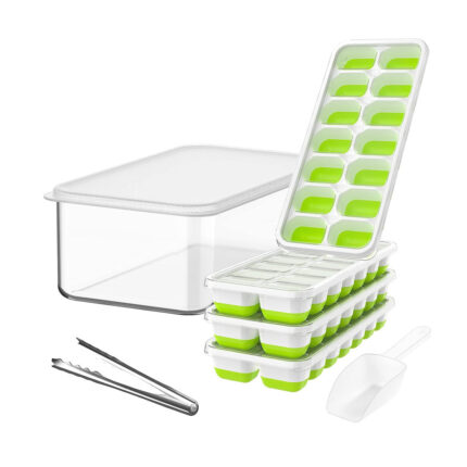 DOQAUS Ice Cube Tray with Lid and Bin